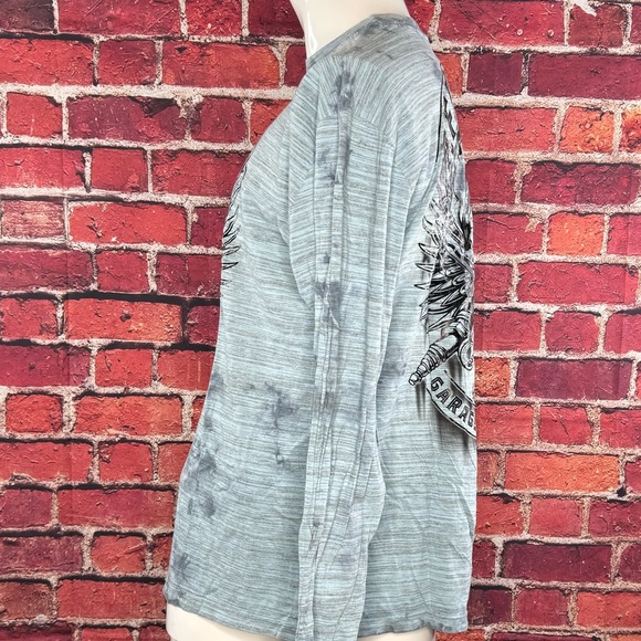 Affliction Men's Long Sleeve Graphic T-shirt -Gray/Black -2XL- NWT - Picture 4 of 9